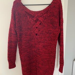 Off the Shoulder Red Sweater